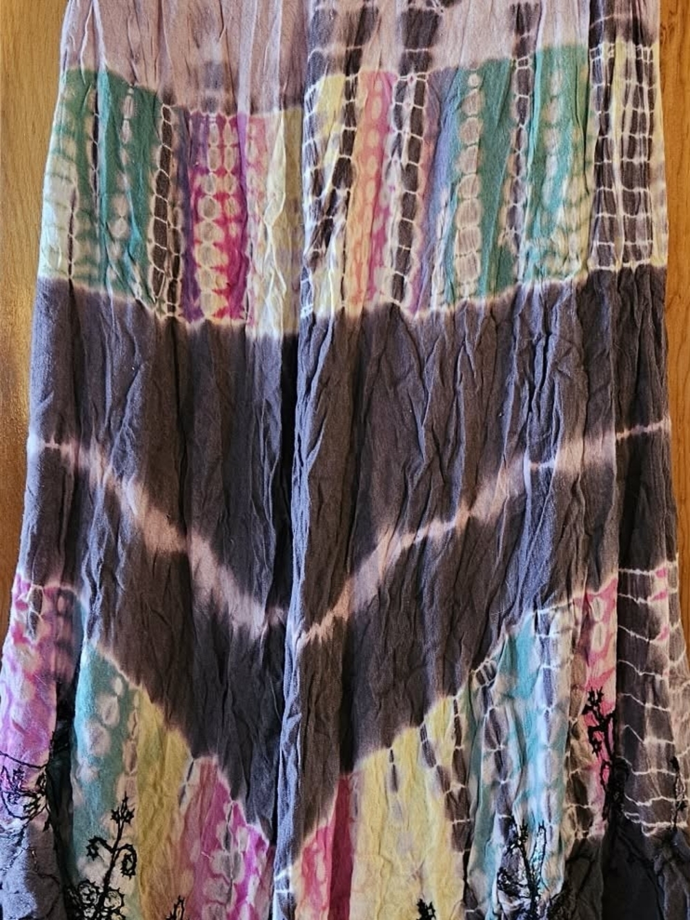 Lagaci Multicolor Tie-Dye Maxi Dress — Gray, Pink, Teal, Yellow